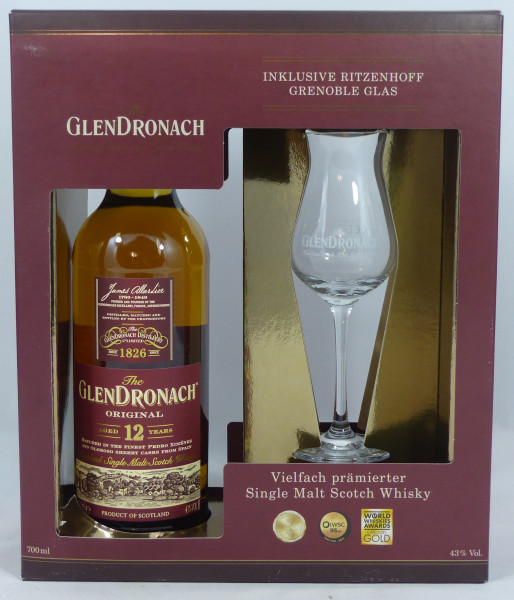 Glendronach 12 Jahre Original - Gift Set mit Tasting Glas